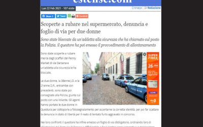 Scoperte a rubare al supermercato Penny di Via Darsena a Ferrara