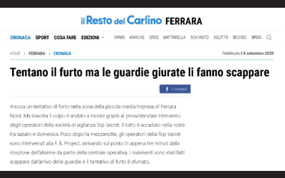 Le  Guardie Giurate di Top Secret Vigilanza sventano un tentativo di furto